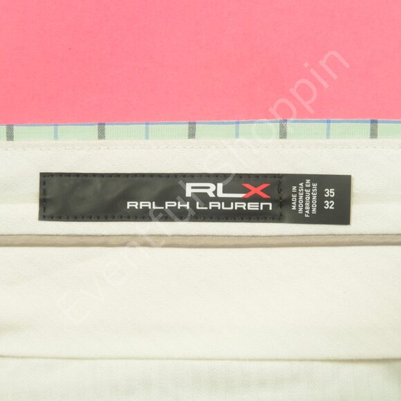 Ralph Lauren Mens 35 Mint Green RLX Golf Pants Tattersall Check Flat Front New - Picture 5 of 8